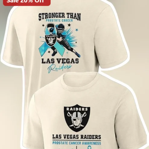 Stronger Than Prostate Cancer Las Vegas Raiders Awareness Tee Men's Health Movember Gift