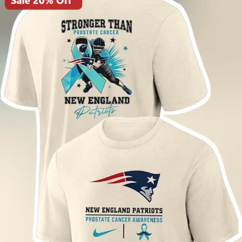 Stronger Than Prostate Cancer New England Patriots Awareness Graphic Tee