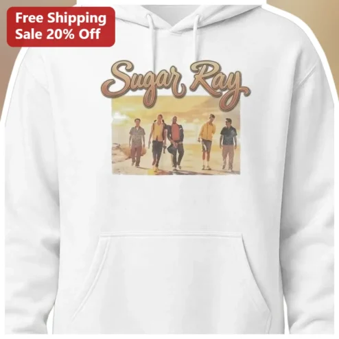 Sugar Ray Hoodie Vintage 90s Rock Band Merch Retro Sunset Graphic Pullover for Men Women