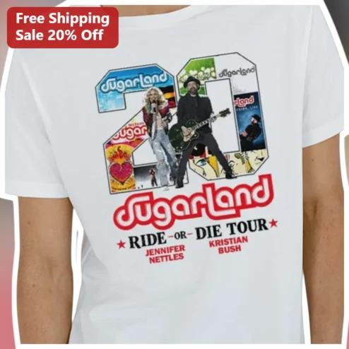Sugarland Ride or Die Tour Tee Country Music Concert Merch Fan Gift
