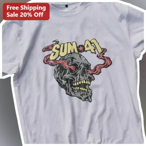 Sum 41 Tee Punk Rock Band Skull Graphic Shirt Vintage Merch