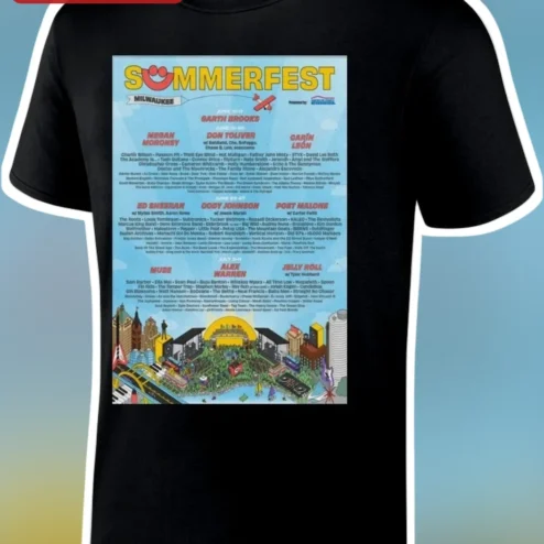 Summerfest Milwaukee Tee Retro Music Festival Lineup Graphic Shirt