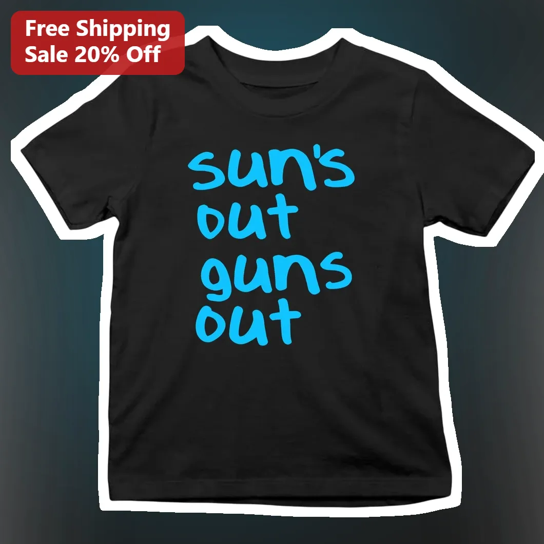 Sun's Out Guns Out Tee Men Gym Humor Bodybuilding Shirt Summer Fitness Apparel