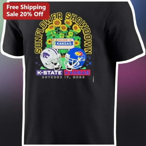 Sunflower Showdown Welcome to Kansas K-State vs KU Rivalry Graphic Tee