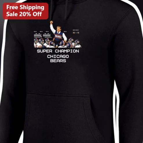 Super Champion Chicago Bears Mike Ditka Vintage Hoodie NFL Fan Apparel