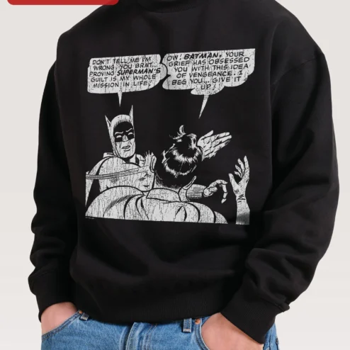 Superman Batman Guilt Sweatshirt DC Comics Funny Lois Lane Quote Crewneck Gift for Comic Fans