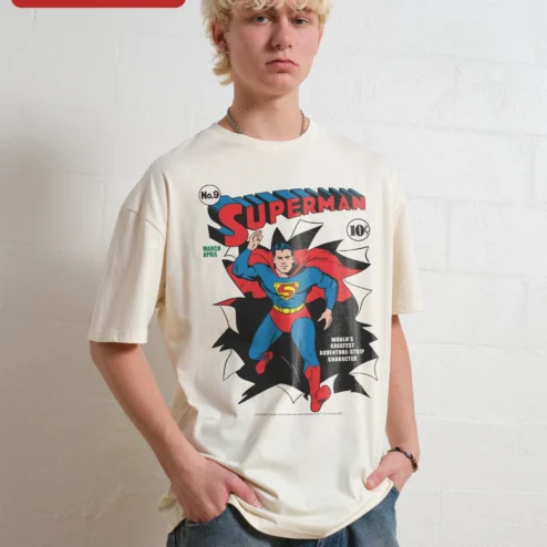 Superman World's Greatest Adventure-Strip Character Vintage Comic Art Tee for DC Comics Fans