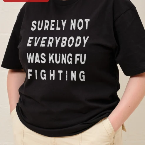 Surely Not Everybody Was Kung Fu Fighting Tee Funny Vintage Music Lyric Shirt Gift for Men Women