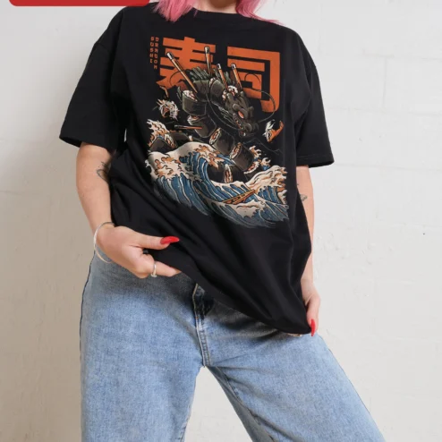 Sushi Surgeon Tee Japanese Foodie Graphic Shirt Funny Sushi Chef Gift for Men Women Ukiyo-e Parody Apparel
