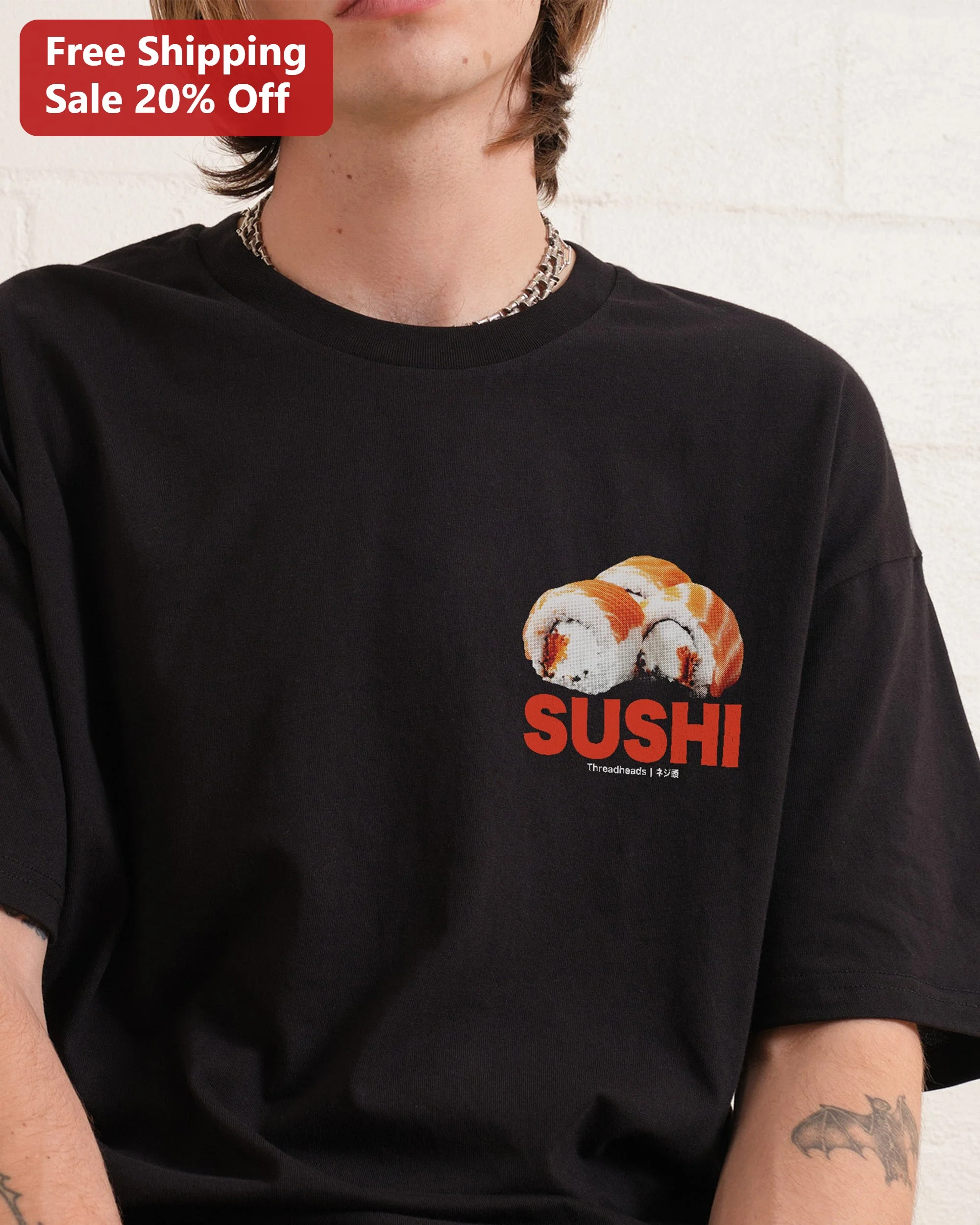 Sushi Tee Kawaii Japanese Food Lover Graphic T-Shirt for Men Women Gift