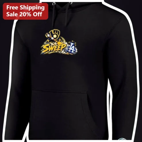 SWEEP Dodgers Baseball Glove Broom Hoodie