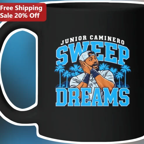 SWEEP DREAMS Mug Baseball Fan Gift Junior Caminero Style Black Ceramic Coffee Tea Mug
