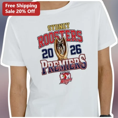 Sydney Roosters 2026 Premiers Commemorative Tee NRL Rugby League Fan Gift