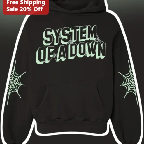 System of a Down Hoodie Spiderweb Design Rock Band Merch Alternative Metal Apparel