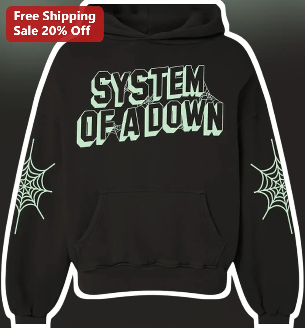System of a Down Hoodie Spiderweb Design Rock Band Merch Alternative Metal Apparel