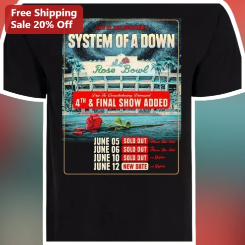 System of a Down Live at the Rose Bowl Due To Overwhelming Demand 4th Final Show Added Vintage Rock available at our Chicago, Illinois warehouse