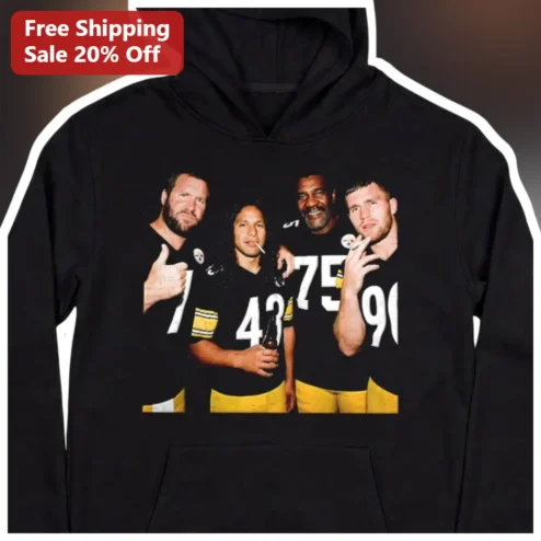 T.J. Watt Steelers #90 Pullover Hoodie NFL Fan Gear Black Fleece