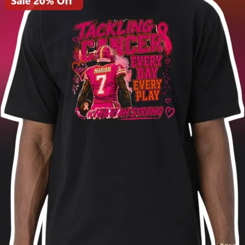 Tackling Cancer Every Day Every Play Football Breast Cancer Awareness Tee Personalized Pink Ribbon Gift