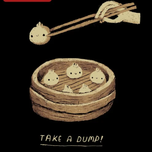 Take A Dump Poster Funny Bathroom Decor Kawaii Dumpling Art Novelty Toilet Sign Gift