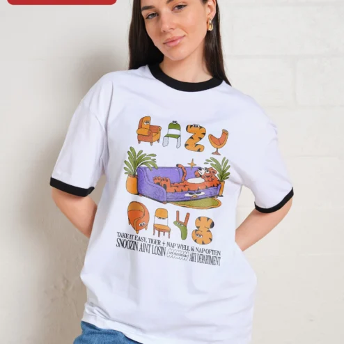 Take It Easy Tiger Tee Snoozin Aint Losin Nap Well Graphic Shirt