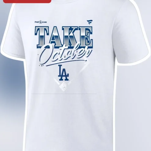Take October Los Angeles Dodgers MLB Postseason Tee Baseball Diamond Graphic Shirt