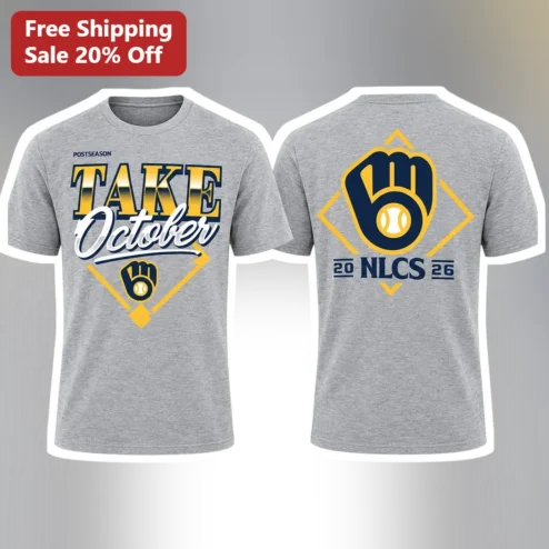 Take October NLCS Milwaukee Brewers Tee Postseason Baseball Fan Apparel