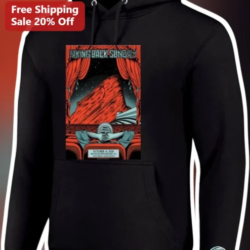 Taking Back Sunday Hoodie Red Rocks Concert Poster Graphic Emo Rock Band Merch