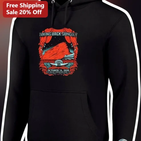 Taking Back Sunday Red Rocks Amphitheatre October 14 2026 Vintage Tour Poster Hoodie
