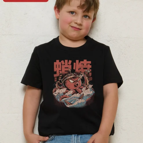 Takoyaki Octopus Kids Tee Japanese Food Art Graphic T-Shirt