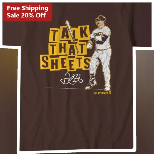 Talk That Sheets Baseball Player Graphic Tee for Men