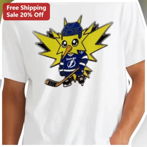 Tampa Bay Lightning Joltik Pokémon Hockey Player Tee