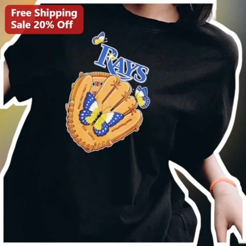 Tampa Bay Rays Baseball Fan Cute Butterfly Graphic Tee for Women Men