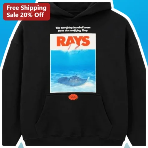 Tampa Bay Rays Terrifying Baseball Team Jaws Parody Hoodie Funny MLB Fan Gift