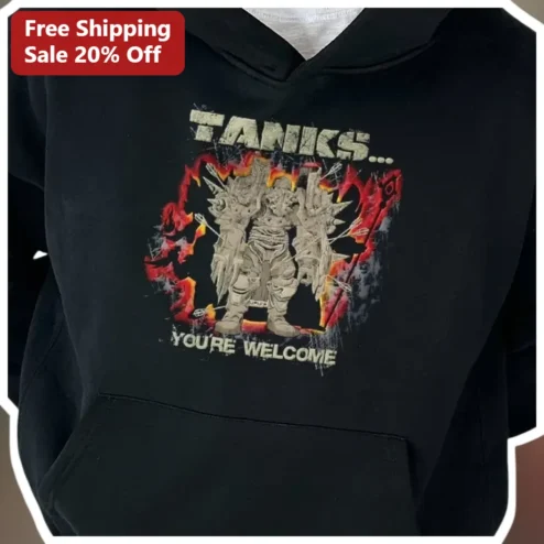 Tanks You're Welcome Hoodie Funny D&D Paladin Tank Class Meme Gift for Gamers