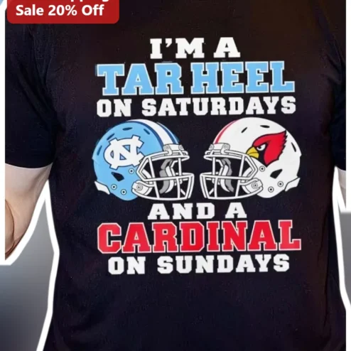 Tar Heel On Saturdays And Cardinal On Sundays Tee UNC Arizona Cardinals Sports Fan Gift