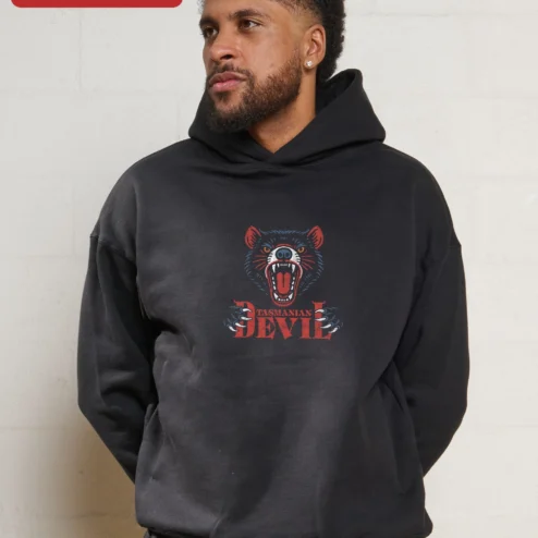 Tasmanian Devil Vintage Graphic Hoodie Australian Wildlife Animal Lover Gift