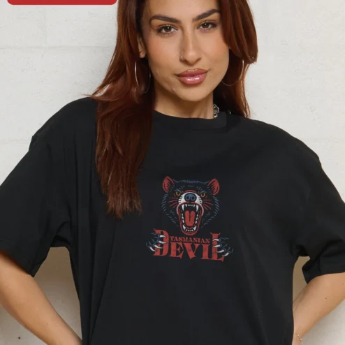 Tasmanian Devil Vintage Retro Graphic Tee Australian Wildlife Animal Lover Shirt
