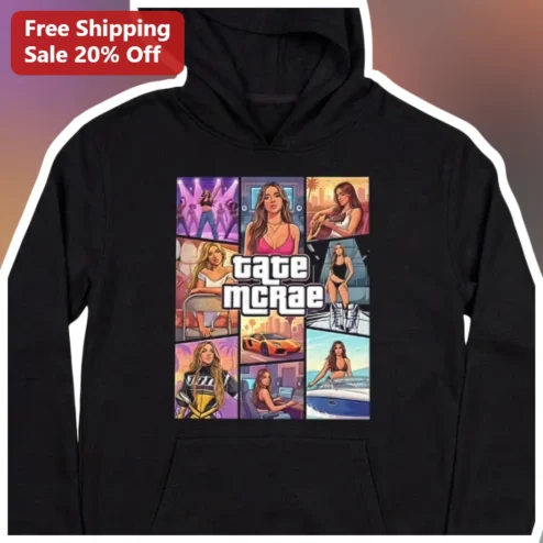 Tate McRae Hoodie Pop Art Collage Graphic Sweatshirt for Fans