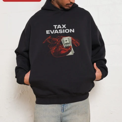 Tax Evasion Hoodie Funny Lobster Holding Money Graphic Pullover Gift for Accountants