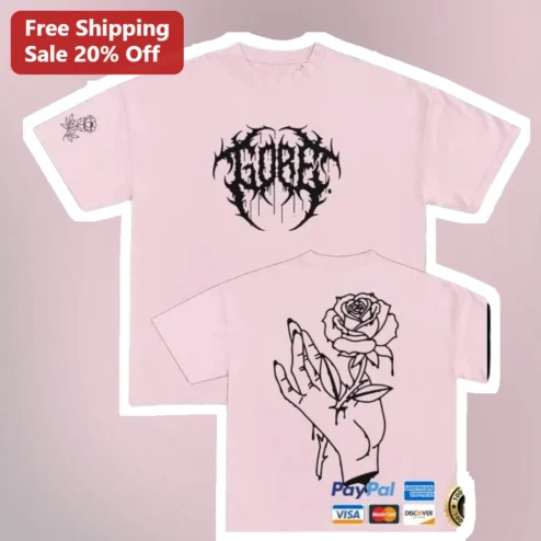 TEARS Gothic Grunge Tee Dark Romantic Rose Hand Graphic T-Shirt for Alternative Fashion