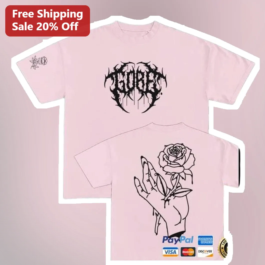 TEARS Gothic Grunge Tee Dark Romantic Rose Hand Graphic T-Shirt for Alternative Fashion