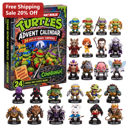 Teenage Mutant Ninja Turtles Advent Calendar Cowabunga Pizza Friends Heroes 24 Days of Surprises Gift for Kids Collectors