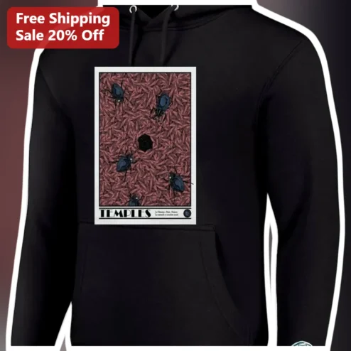 Templies Beetle Graphic Hoodie Vintage Naturalist Dark Academia Pullover for Insect Enthusiasts