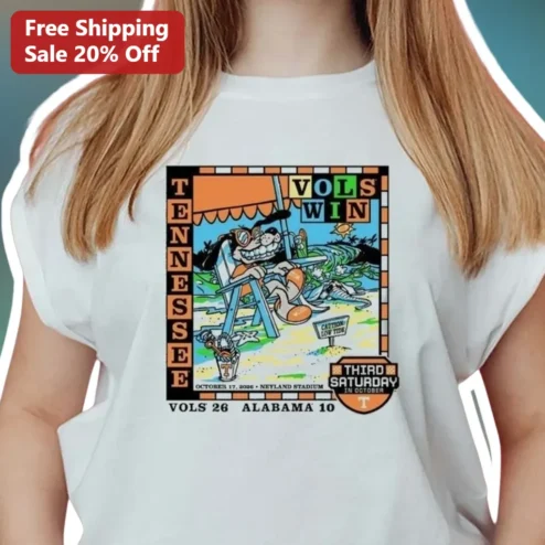 Tennessee Vols Win Third Saturday In October Smokey Retro Tropical Graphic Tee