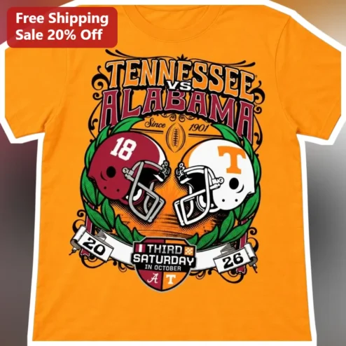 Tennessee vs Alabama Third Saturday in October Tee Since 1901 Iron Bowl Rivalry Gift