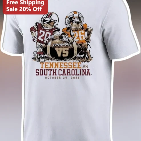 Tennessee vs South Carolina Vintage Bulldog Mascot Tee College Football Rivalry Shirt for Vols and Gamecocks Fans