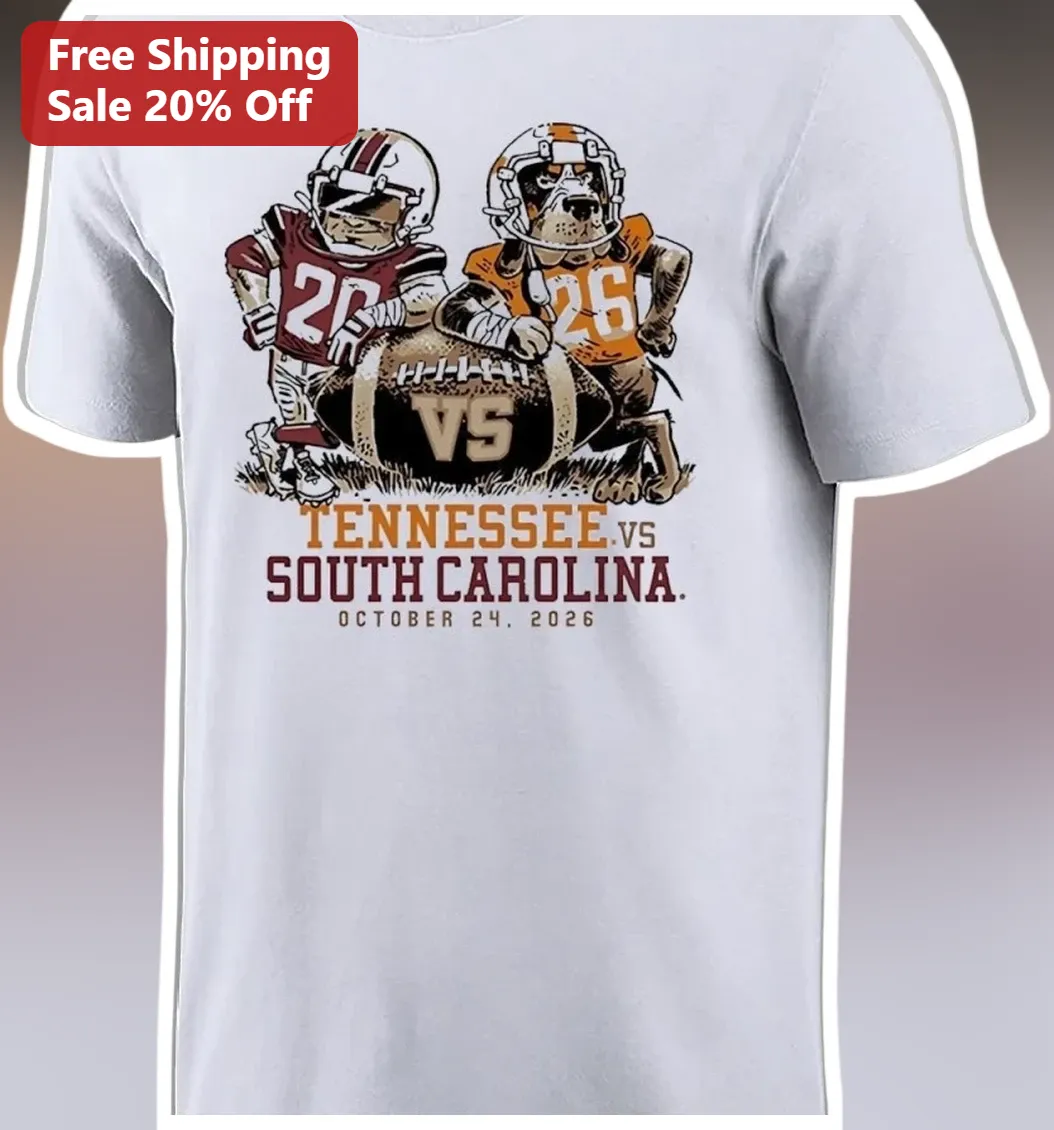 Tennessee vs South Carolina Vintage Bulldog Mascot Tee College Football Rivalry Shirt for Vols and Gamecocks Fans