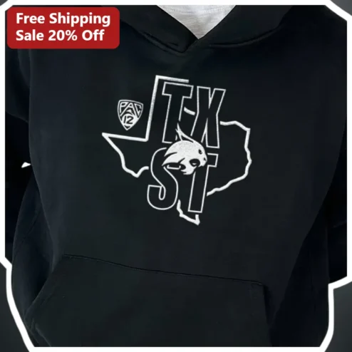 Texas State Bobcats TXST Hoodie Black Pullover College Fan Gear