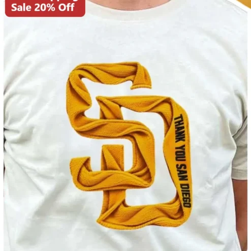 Thank You San Diego Tee San Diego Padres Knitted Scarf Graphic Baseball Fan Souvenir Shirt