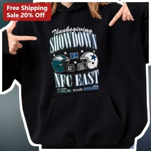 Thanksgiving Showdown NFC East Hoodie NFL Football Rivalry Fan Apparel Gift for Eagles Cowboys Giants Supporters